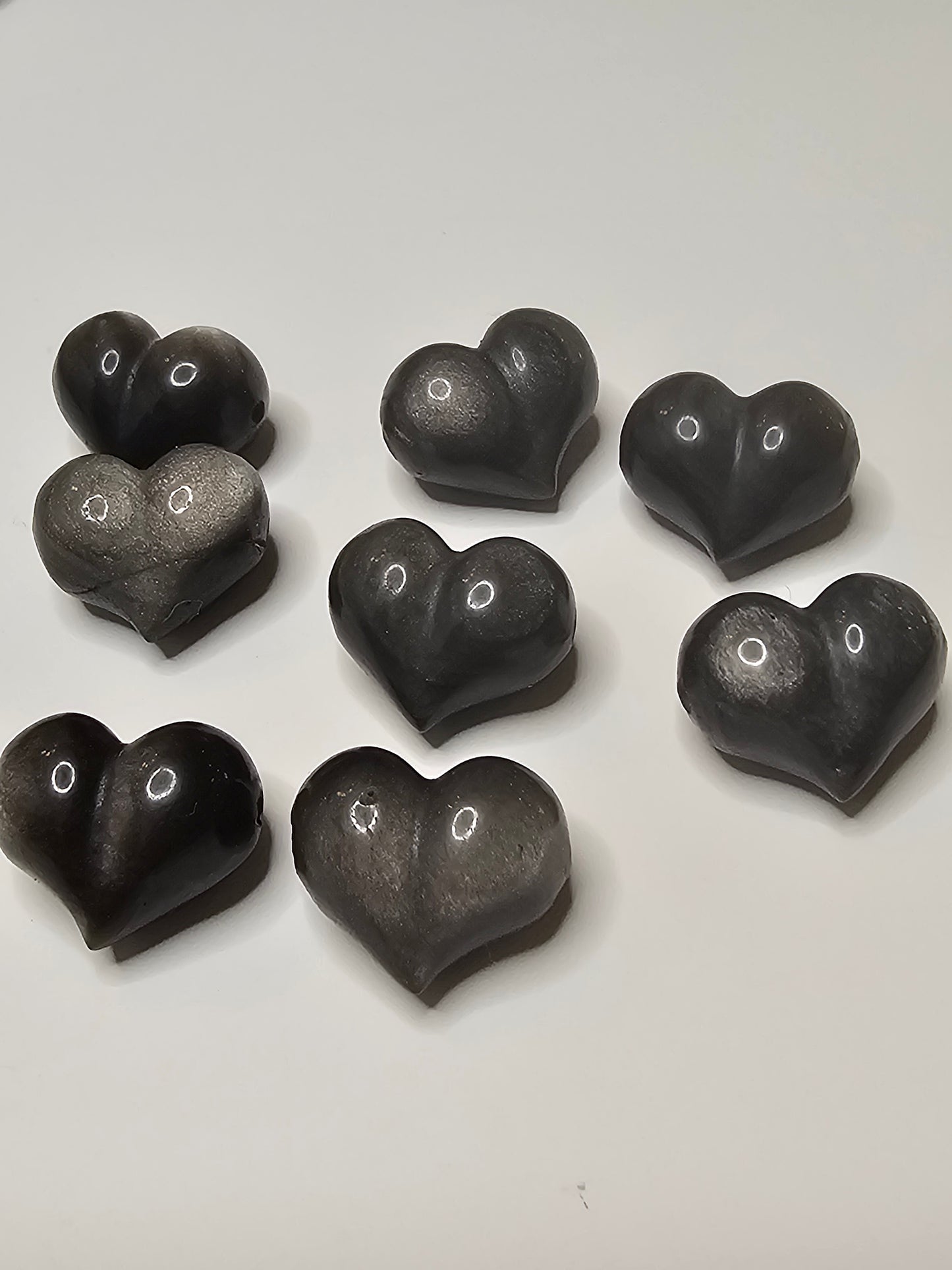 Silver Obsidian Heart Charm