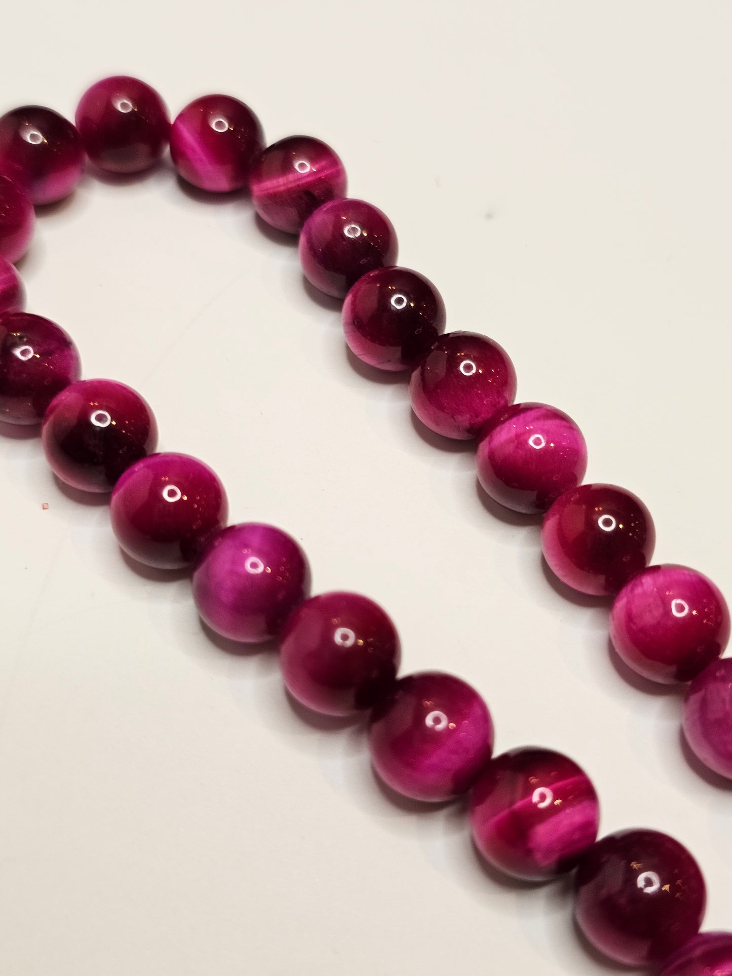 Fushia Tiger's Eye dyed