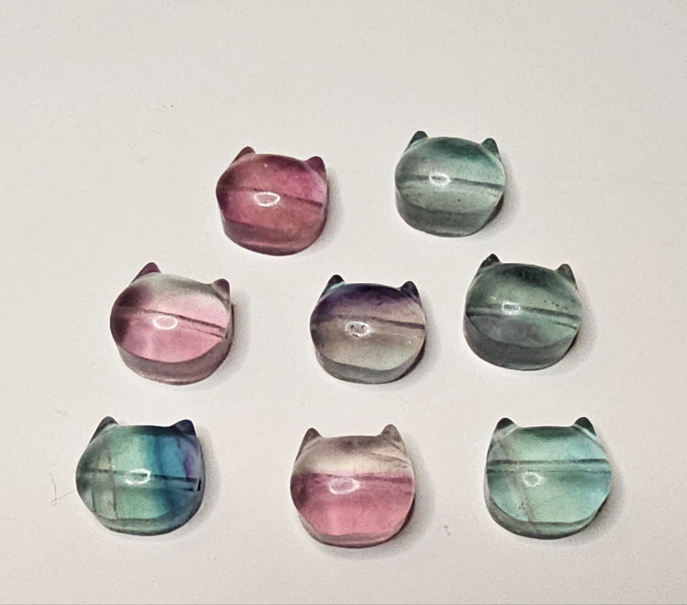 Cat Head Flourite Charm