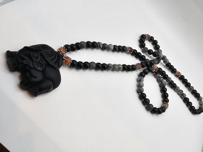 Obsidian Elephant and baby