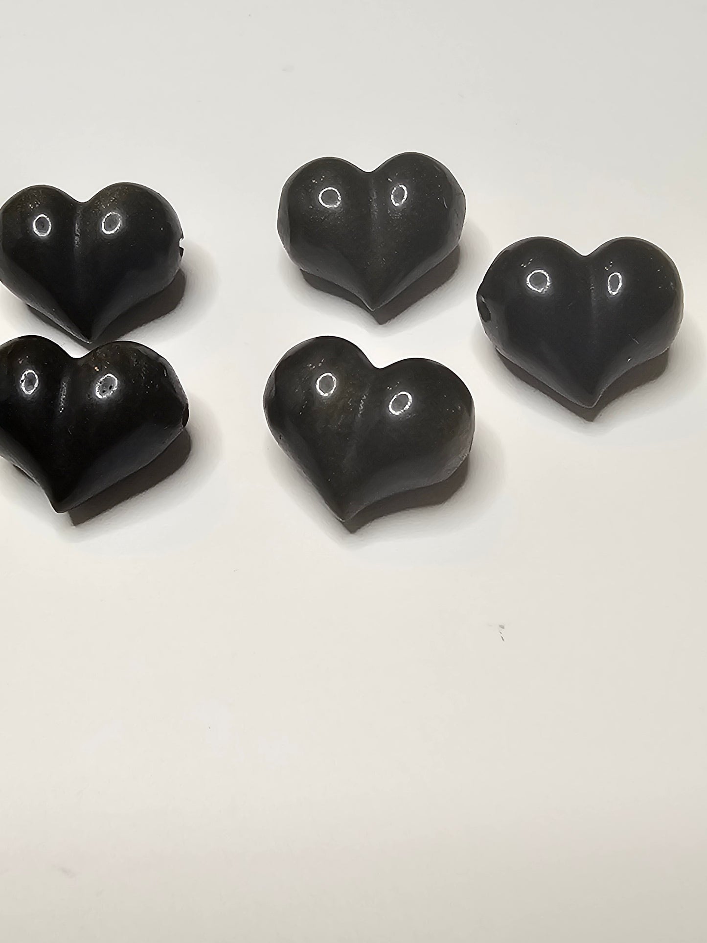 Golden Obsidian Heart Charm
