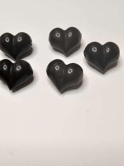 Golden Obsidian Heart Charm