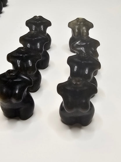 Silver Obsidian Lady Body Charm