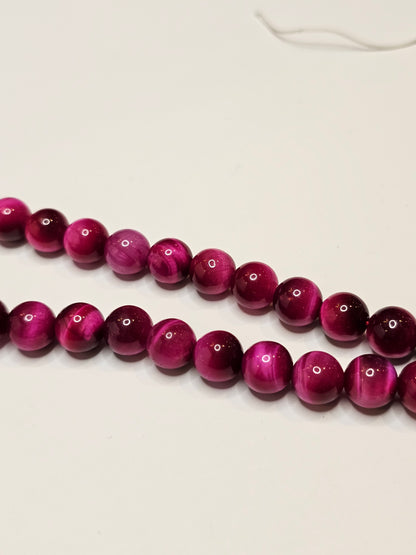 Fushia Tiger's Eye dyed