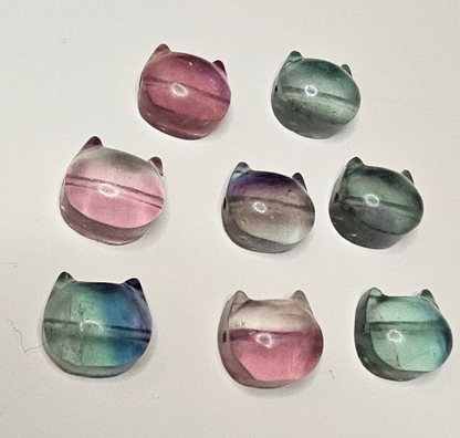 Cat Head Flourite Charm