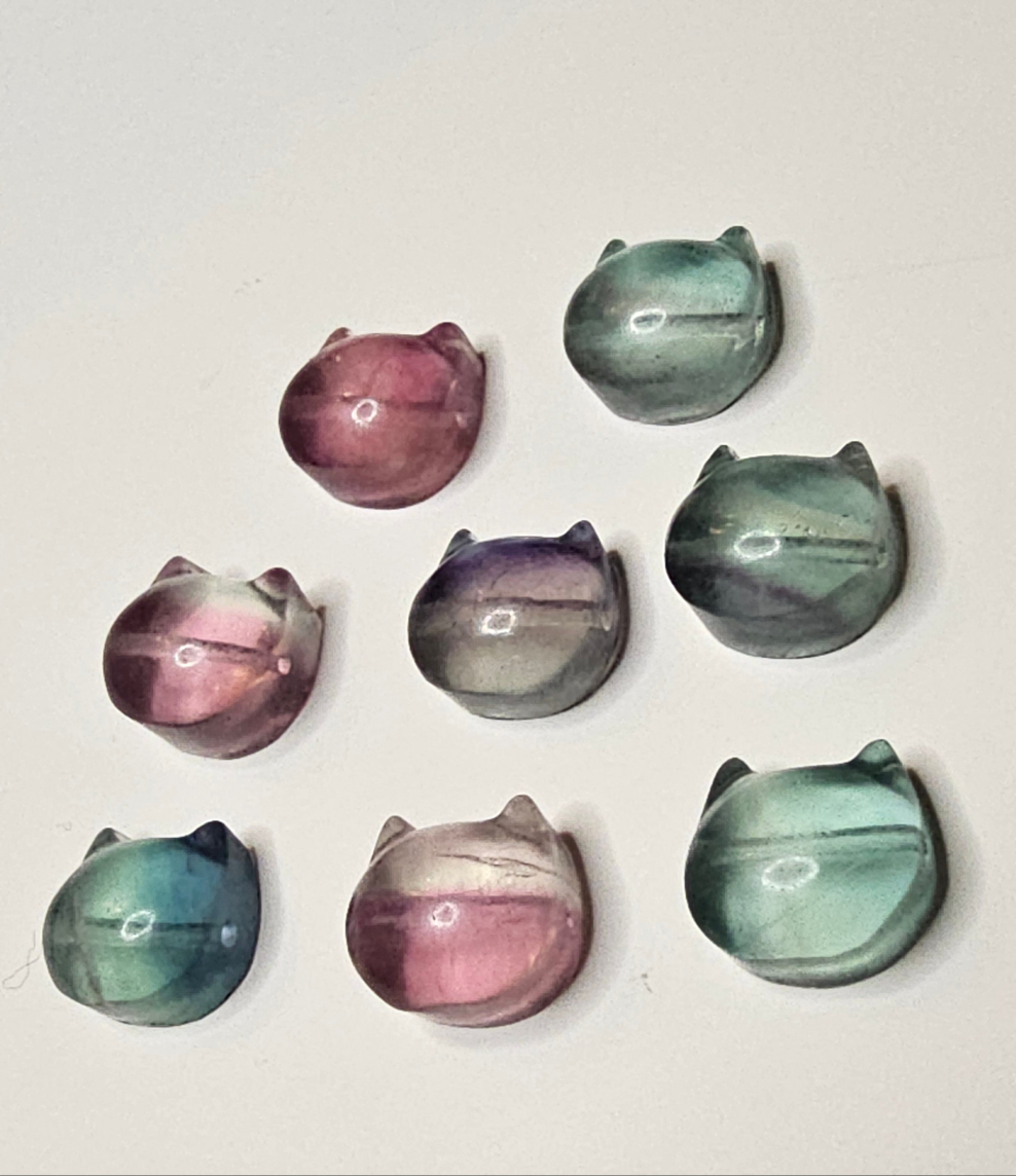 Cat Head Flourite Charm